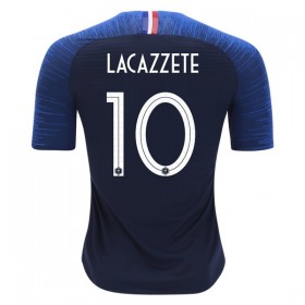 Camisolas de Futebol França Lacazzete 10 Equipamento Principal Copa do Mundo 2018 Manga Curta